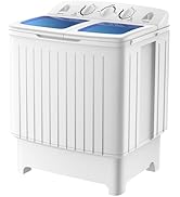 TANGZON Twin Tub Washing Machine, 10.5/8.5/4.5KG Portable Washer and Spin Dryer Combo with Timer ...