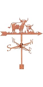 SUPERDANT Highland Cattle Weather Vane Cattle Weathervanes Metal Wind Vanes Animal Weather Vanes ...