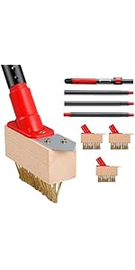 Mitclear Weed Remove Brush with Long Handle(53IN), Weed Remover Tool with V-shaped Wire Brush & B...