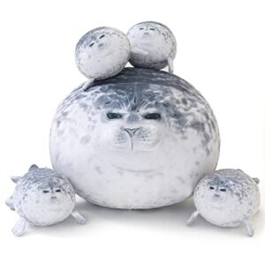 SQEQE Chubby Seal Pillow Plush with 4 Baby Seal Plushies in her Tummy