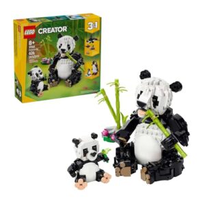 LEGO Creator 3in1 Wild Animals: Panda Family Toy - Transforms into Penguin Figures or Orca Whale Toys - Building Set for Nature-Loving 8+ Year Old Girls & Boys - Creative Birthday Gift - 31165