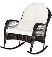 RELAX4LIFE Outdoor Gliding Chair, Garden Rocking Swing Chair with Removable Cushion, Relaxing Roc...