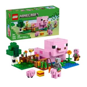 LEGO Minecraft The Baby Pig House Building Toy - Farm Animal Set Includes a Forest Biome