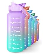 KAYMAN 2L Motivational Water Bottle with Lockable Lid, Removable Straw, and Handle – BPA free, Se...