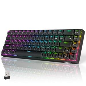 RK ROYAL KLUDGE RK G68 Wireless Mechanical Keyboard 2.4G/Bluetooth/Wired RGB Gaming Keyboard 65% US Layout Blue Switch for Win/Mac