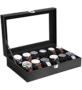 Uten Watch Box with 10 Slots, Watch Box for men, Watch Display Case, Watch Storage Box with Remov...