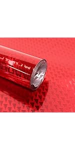 PVUEL Red Carbon Fiber Vinyl Wrap, High Gloss Car Wrap Film, Forged Chrome Aircraft Pattern Auto ...