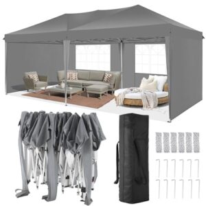 TOOLUCK Pop up Gazebo 3x6 with 4 Removable Sidewalls Pop up Gazebo for Parties Waterproof UPF50+ Protection Commercial Gazebo with Carry Bag