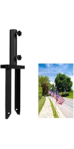 VANROUG Flag Poles for Outside in Ground,Flag Pole Ground Stake, Heavy Duty Flag Pole Holder, Fla...