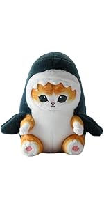 MINISO Cat Shark Plush Toy, Cat Plush Toy, 8.7 Inch/ 22 cm Mofusand Cat Doll, Cuddly Toy Cat Shar...