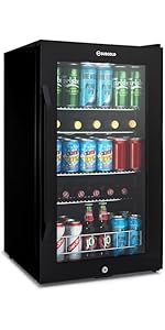 Subcold Ace100 LED Touch Control Beer Fridge With Glass Door | Premium Drinks & Wine Fridge | Bla...