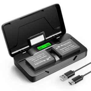 Powerextra 2PCS LP-E12 Battery Pack 1300mAh and 20W LCD Charger Kit Compatible with Canon EOS M50