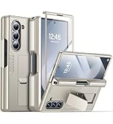 Vizvera for Samsung Galaxy Z Fold 6 Case [RFID Card Holder] [S Pen Holder] [Slide Camera Cover] [...