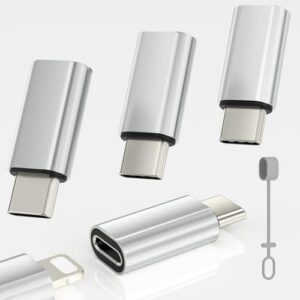 Zestiq 4 Pack Lightning to USB C Adapter for iPhone 16/16 Pro/16 Pro Max/16 Plus/iPhone 15/15 Pro