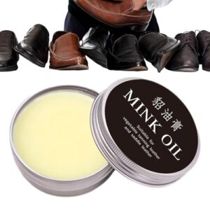 Leather Care Cream - Natural Leather Cleaning Moisturizer with Mink Oil - Restoring and Refurbishing Conditioning Cream for Bags
