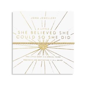 Joma Jewellery A LITTLE SHE BELIEVED SHE COULD SO SHE DID | Gold Plated 17.5cm Stretch Bracelet stretch