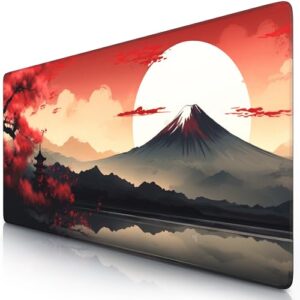 TITANWOLF - XXL Mouse Mat - Mouse Pad 900 x 400 x 3mm –Speed Gaming Mouse Pad - Extra Large - Table Mat Large Size - improved Precision and Speed – Design Japan Sunset 2