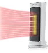 PureMate Ceramic Fan Heater, 1800W Portable Electric Heater with 2 Heat Settings, Space Heater wi...