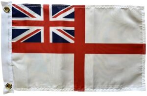NWFlags White Ensign Flag 18" x 12" 75d Premium Polyester | Polyester 1.5x1 foot material flag with 2 Eyelets