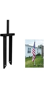 VANROUG Flag pole ground spike, Flag Pole Holder for Outside House, Heavy Duty Metal Ground Spike...