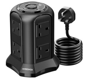 NVEESHOX Tower Extension Lead with USB Slots 2M (13A 3250W)