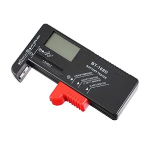 LIFKICH Black Digital Battery Tester & Checker for AA/AAA/C/D Button Cell Batteries Compact Battery Meter with USB C Cable Testing Functio