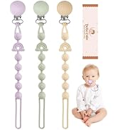 BebeCalin Dummy Clip Soother Chains 3-Pack Baby Pacifier Clips One-Piece Design BPA-Free Food