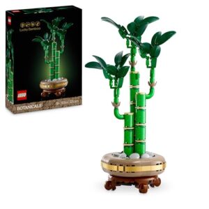 LEGO Botanicals Lucky Bamboo Artificial Plant for Indoor Display - Set for Adults includes a Buildable Pot with a Wood-Effect Plinth for Home Decor - Gift for Valentine's Day for Her or Him - 10344