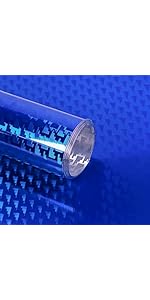 PVUEL Blue Carbon Fiber Vinyl Wrap, High Gloss Car Wrap Film, Forged Chrome Aircraft Pattern Auto...