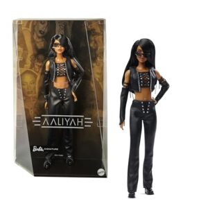 Barbie Signature Aaliyah Collectible Doll in Black Faux Leather Outfit