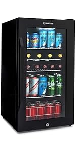 Subcold Ace90 LED Touch Control Beer Fridge With Glass Door | Premium Drinks & Wine Fridge | Blac...