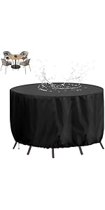 XHBJSH Garden Furniture Covers Waterproof 80x140cm Round Outdoor Table Cover, Heavy Duty 420D Oxf...