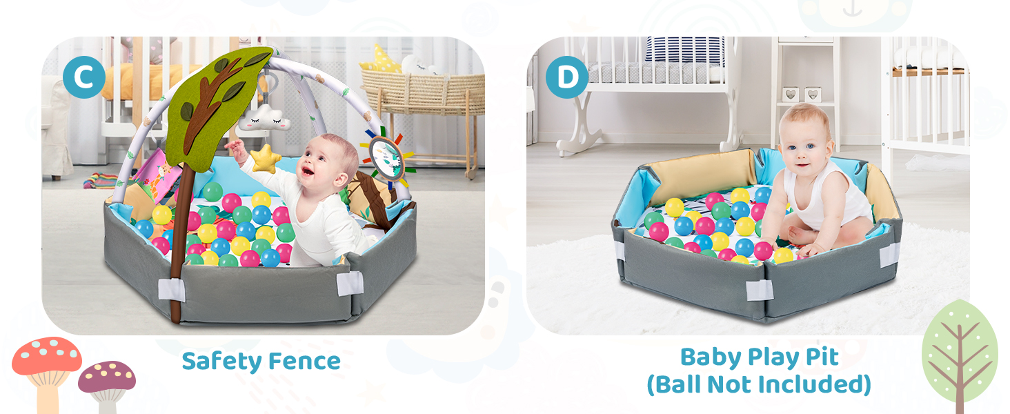 Baby gym mat with toys