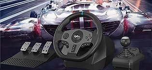 PXN V99 PC Racing Wheel with Pedals and Shifter, 3NM Force Feedback Steering Wheel for PC, PS4