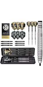 Harrows Combat 90% Tungsten Steel Tip Darts Set I 21g to 30g All Weights Available I Huge 17pcs B...