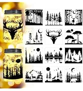 Peacoblue Music Silhouette Cutouts for Jars, Window, Glass, Wishing Bottle Decor(No Stickers), 12...