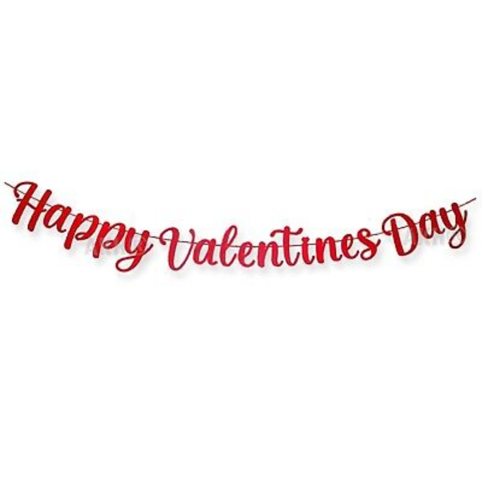 Valentines Decorations - 1.5M Happy Valentine's Day Banner - Valentine's Day Letter Banner with Hanging String