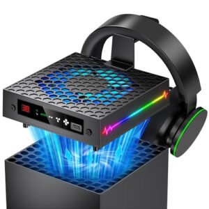 LED Display Auto Cooling Fan for Xbox Series X with 9 RGB Light Modes