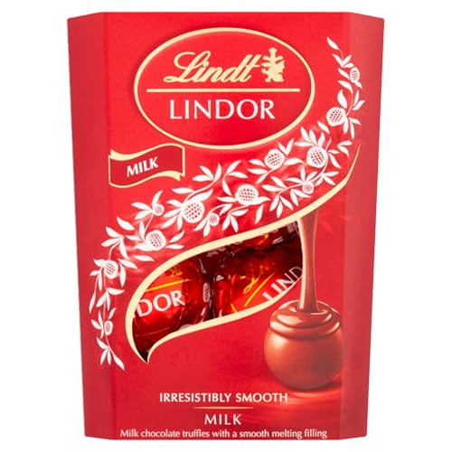 Lindt Lindor Milk Chocolate Truffles Box Small | 37g | Chocolate Truffles with a Smooth Melting Filling | Gift Present for Him and Her | Christmas