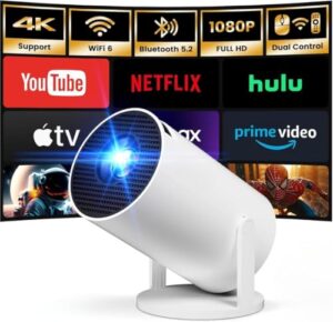 [Built-in Apps] Mini Projector with WIFI 6 and Bluetooth