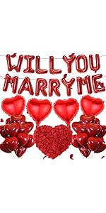 Will You Marry Me Balloon - 542 Pcs Balloons Proposal Decoration Heart Latex Foil Balloon Artific...