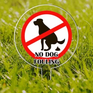 No Dog Fouling" Acrylic Garden Sign - 17cm x 10cm Weather-Resistant Warning Stake for Gardens