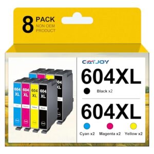CATJOY 604XL Ink Cartridges Multipack Replacement for Epson 604 Epson 604XL Ink Cartridges Compatible for Epson XP2200 Expression for Epson XP 3200 XP-4205 XP 4200 XP-3205（8 Pack）