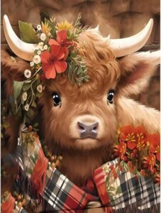 WEMEON Highland Cow Paint by Numbers for Adults Beginners-Cow Adults Paint by Numbers Kits
