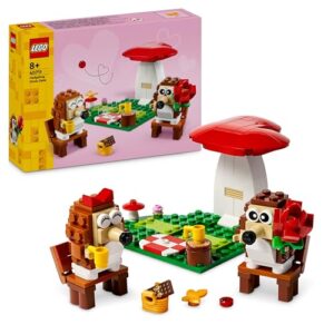 LEGO Hedgehog Picnic Date - Animal Toy Playset for 8 Plus Year Old Girls & Boys - Nature Building Set with Mushroom Model and 2 Figures - Valentine's Day Decor - Gift for Kids - 40711