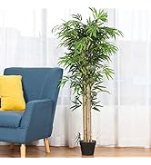 COSTWAY 80CM/90CM Artificial Topiary Cedar Tree, Indoor Outdoor Fake Tree with Cement Plastic Pot...