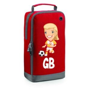 Football Boot Bags for Girls with Free Kit and Initials – Durable and Personalized Sports Bag - Girls Blonde Red