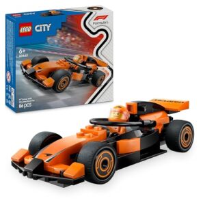 LEGO City F1 Driver with McLaren Race Car - Formula 1 Building Toy with a Racing Driver Minifigure - Small Birthday Gift Idea for 6+ Year Old Boys & Girls or Adult Motorsport Fans - 60442