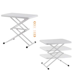 Warmiehomy Folding Side Table Adjustable Height Laptop Desk