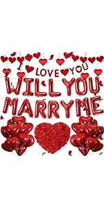 Will You Marry Me Decorations - 541 Pcs Balloons Banner Proposal Decoration Heart Latex Foil Ball...